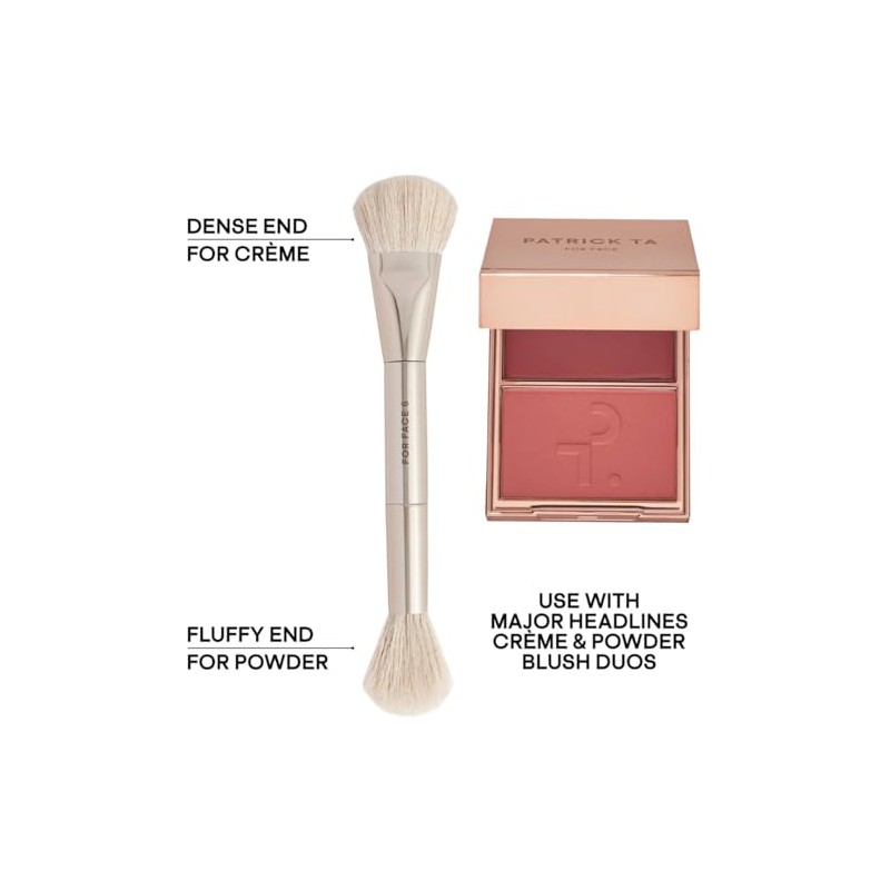 Brocha de maquillaje para rubor duo crema y polvo Patrick