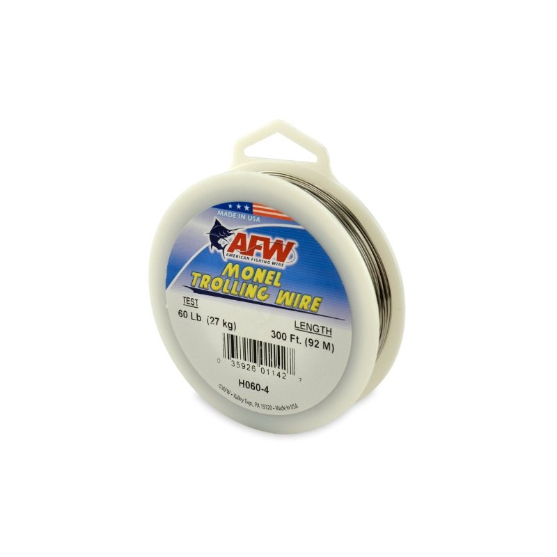 American Fishing Wire Monel Trolling Wire, Single Strand, Bright, 60