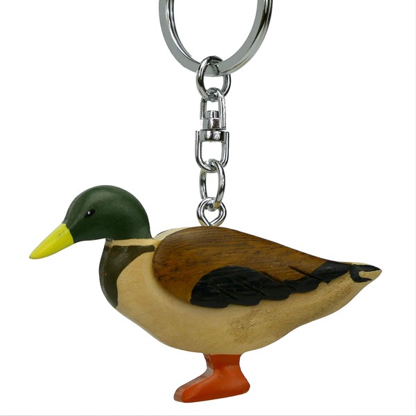 Cornelißen Wooden Duck Keyring - Handmade Animal Keychain for Animal