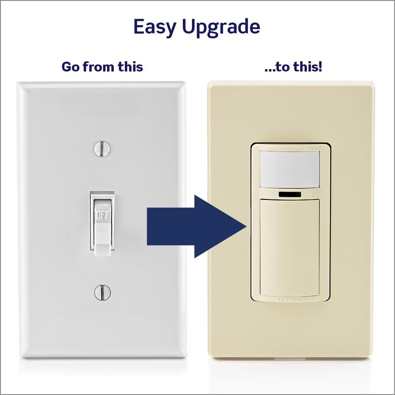 Leviton Motion Sensor Light Switch, Motion Activated, Auto-On/Auto-Off or Manual-On,