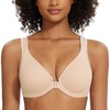 MELENECA Women's Front Closure Bras Plus Size Unlined Underwire Back