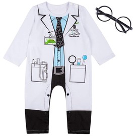 LENSOUS Baby Boys' Scientist Costume Bodysuit (Scientist, 3-6 Months)