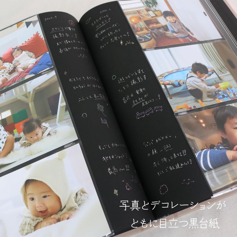 Nakabayashi IT-BL3P-240-P Black Mount Pocket Album, L Size, 240 Sheets,