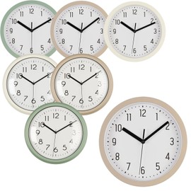 LS-LebenStil Vintage Wall Clock Kitchen Clock 20 cm Sand Beige Easy to Read Office Clock Round Retro Nostalgia Ideal in Bedroom Hallway Office Kitchen Living Room Dining Room Very Quiet with Large
