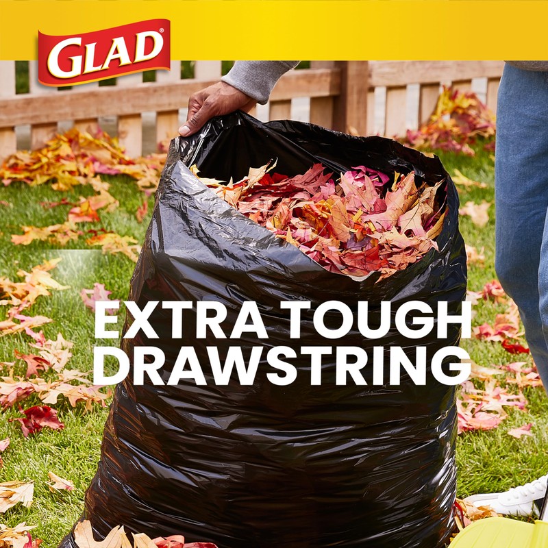 Glad Protection Series Large 30 Gallon Trash Bags, Unscented Heavy
