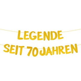 70th Birthday Decoration Funny Banner, Legend for 70 Years Birthday Garland, Decoration 70th Birthday Man Woman, Birthday Banner Gold for Women Men Party Supplies