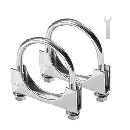 EVIL ENERGY 2.5" Heavy Duty U Bolt Exhaust Clamp, 2 1/2 Inch Stainless Steel U Muffler Clamps, Saddle Style,2PCS