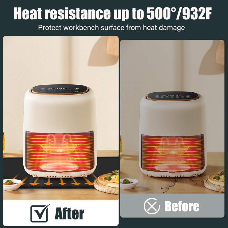 Heat Resistant Mat for Air Fryer Site, Fireproof Silicone Mat