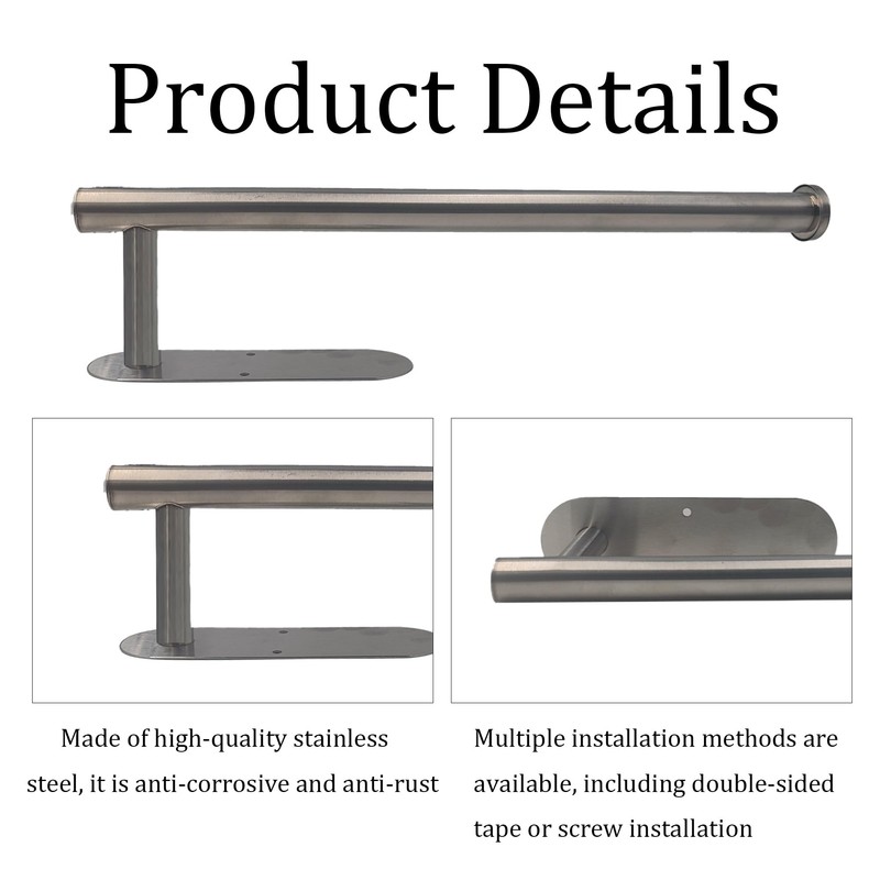 Runseaway 1Pc Paper Towel Holder Under Cabinet, Self-Adhesive or Screw
