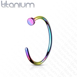 PiercedOff Rainbow PVD over Titaniium Nose Ring - Thickness 20GA (0.8mm) / Diameter 8mm