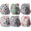 Littles and Bloomz Reusable Nappy, Standard Popper, 6 Nappies, FLP2-0606