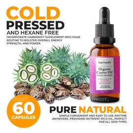 HARMONIFY Black Castor Oil Pure Cold Pressed for Hair Growth, Hexane Free Boost Hair Growth for Hair, Eyelashes & Eyebrows, 1fl Oz