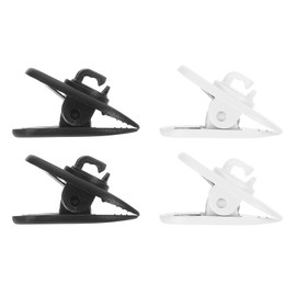 HARFINGTON 4pcs Headphone Wire Clips 0.94" Small Headset Cable Clamp 360 Degree Rotate Earphone Cable Clothing Clip Earpiece Clamp Microphone Cord Hooks for Round and Flat Wire, Black White
