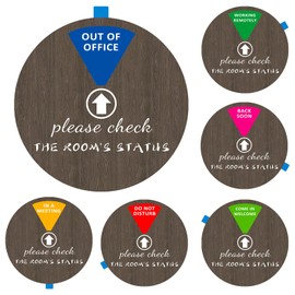 Privacy Door Sign, Do Not Disturb/Come in Welcome/Out of Office/in a Meeting/Back Soon/Working Remotely Sign, That Lets Others Know Whether You're Available Or Not For Office (6inch,Dark Brown)