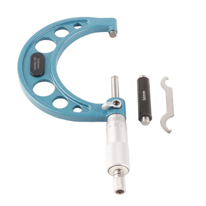Micrometer Gauge, External Micrometer 0.01 mm with Wrench, Stainless Steel