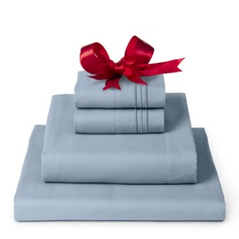 Mellanni Twin XL Sheet Set - 4-Piece Iconic Collection Bedding, (Including 2 Pillowcases), 16-Inch Deep Pocket, Easy Care, Extra Soft, Cooling Sheets, Brushed Microfiber - Blue Hydrangea