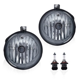 DOTCOM Fog Light Bumper Lamps Fit For Dodge Nitro Grand Caravan 2005-2008/Challenger Avenger 2008-2010/Fit Jeep Patriot Compass 2007-2009 Smoky Lens w/Bulbs Left and Right