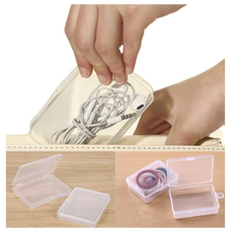 Mixed Sizes Rectangular Empty Plastic Box, 30 Pack Clear Plastic