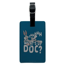 Bugs Bunny What's Up Doc? Rectangle Leather Luggage Card Carry-On ID Tag