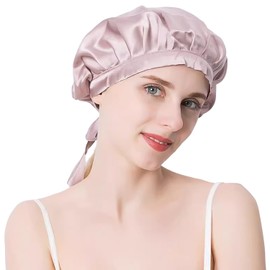Moxiep Nightcap Cap Hair Cap for Sleeping Shot & Long Hair [Protects Hair from Dryness, Rubber Type & Ribbon Tie, Beautiful Hair, Prevents Sleeping Hair, Moisturizing Beautiful Hair, Shiny] 6A Class