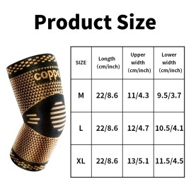 1 Pair Copper Elbow Sleeve Unisex Compression Sleeve Elbow Brace for Tennis Golfers Fitness Basketball Weightlifting Work FitSize: L