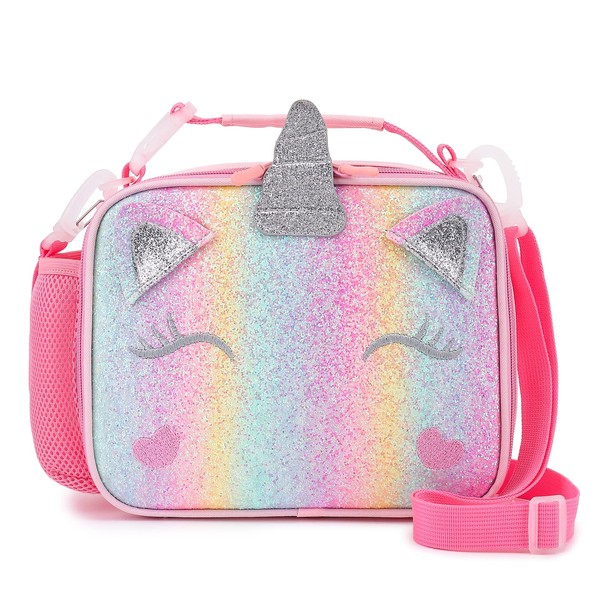 Hairao Unicorn Lunch Box for Girls With Adjustable Shoulder Straps