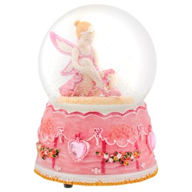 Elanze Designs Rotating Ballerina Princess Fairy 100MM Sturdy Wind Up Musical Glitter Water Snow Globe Tabletop Dresser Figurine Decoration Plays Tune Swan Lake