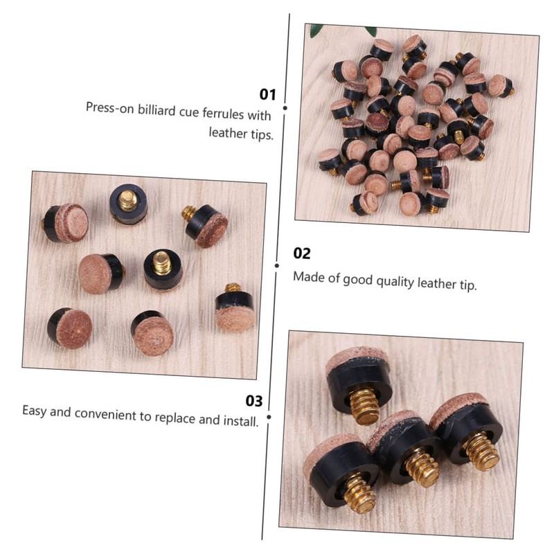 Mipcase 20pcs Tips Replacement Billiard Accessories for Pool Cues Tips