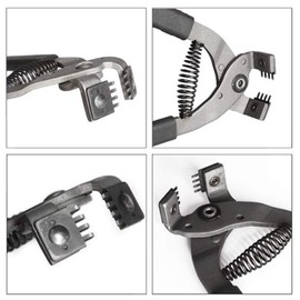 Leather Stitching Hole Punch Plier Clamp Cutter Leather Hand Pliers Leather Punch Tool for Belts Straps Saddles Fabric Leather DIY Craft (4 Prong)