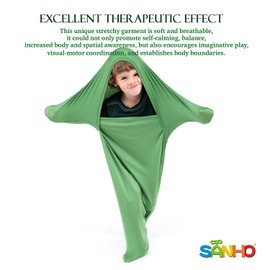 SANHO Premium Sensory Sock,Small, 35" L x 20" W, Good for Height:Up to 40", Updated Version,Green