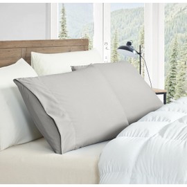 Home Beyond & HB design - 2-Pack Premium Pillowcase Set (Queen Size, 20x30-Inch, Grey) - Super Soft Microfiber Bed Pillow Covers with Envelop Closure - Wrinkle and Fade Resistant Pillow Cases