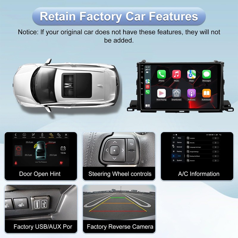 5GWiFi Upgrade Car Stereo Radio for Toyota Highlander 2014-2019 -