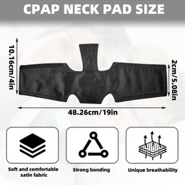 Satin CPAP Strap Covers Soft, CPAP Neck Pad for CPAP Headgear Straps, Comfort Cover for CPAP Full Face Mask Breathable CPAP Strap Cushions, CPAP Mask Cover Reduce Neck Cheek Red Marks (Black)