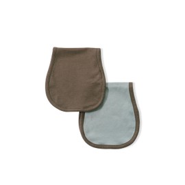 MON CHOU Organic Cotton Burp Cloths for Baby - 100% Pima Cotton Burp Rags - Absorbent, Reversible, Ultra Soft - Premium Burping Cloths for Babies (Meadow with Cocoa Back (2 Pack), 20” x 9.5”)