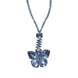 BDZMC Crystal Butterfly Car Hanging Ornament, Sun Catcher Car Mirror Decoration, Blue Crystal Glass Butterfly Pendant, Valentine's Day Gift