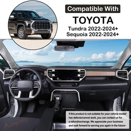 Aunginsy Central Control Dashboard Panel Strips Trim Compatible with Toyota Tundra/Sequoia 2022-2025 Car Center Console Dash Board Molding Panel Decorative Cover Protection ABS Interior Accessories