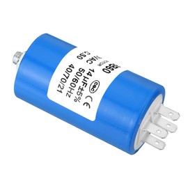 YOKIVE 14uF CBB60 Capacitor with 4 Pins Screw, AC 250V(Blue, 70 x 40mm)