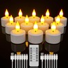 SoulBay Rechargeable Tea Lights with Remote, 12pcs Flameless Flickering LED