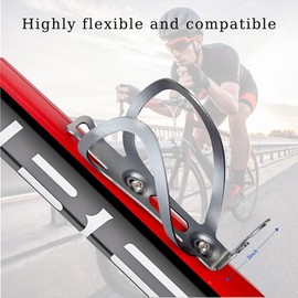 Tailcle Bike Water Bottle Holder, Water Bottle Holder for Bike Aluminum Alloy, Universal Bike Water Bottle Cage for Road, Mountain and Gravel Bikes (Titanium)