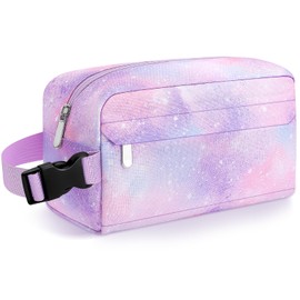 Neverwhy Small Lunch Bag Insulated Snack Bag for Kids Lunch Box for Women/Men, Collapsible [3L/6-Can] Reusable Lunch Bag Cooler Bag for Bottle with Handle Buckle for Work/School/Travel,Pink Starry Sky