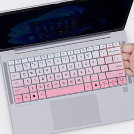 Keyboard Cover Skin for 2025 2024 HP EliteBook 1040 G11 14 Inch, HP EliteBook 640 645 G11 14 Laptop Protector(Not Fit 1040 640 645 G10), Gradual Pink