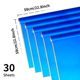 30 Sheets Sapphire Blue Gold Edge Flower Bouquet Wrapping Paper，Florist Supplies Waterproof Floral Bouquet Wrapping Paper Bouquet Accessorie，Flower Shop Packaging Pape for DIY Gift Wedding Birthday