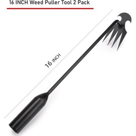 Weed Puller Tool,  Weeding Artifact Uprooting Weeding Tool, 4 Teeths Hand Weed  for Vegetable Gardening Backyard Farm Planting and Weeding- 2 count - Colour: A