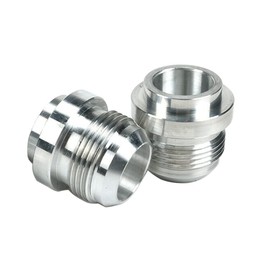 2pcs 16AN Aluminum Male Flare Weld On Fitting Bung -16 AN Weldable Adapter Connector for Fuel Oil Hose Tank Coolant