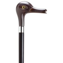 European Duck Head Derby Cane with Glass Eyes. Duck Head Comes in Brown-Colored Durable Nylon.