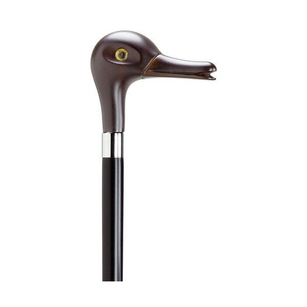 European Duck Head Derby Cane with Glass Eyes. Duck Head Comes in Brown-Colored Durable Nylon.