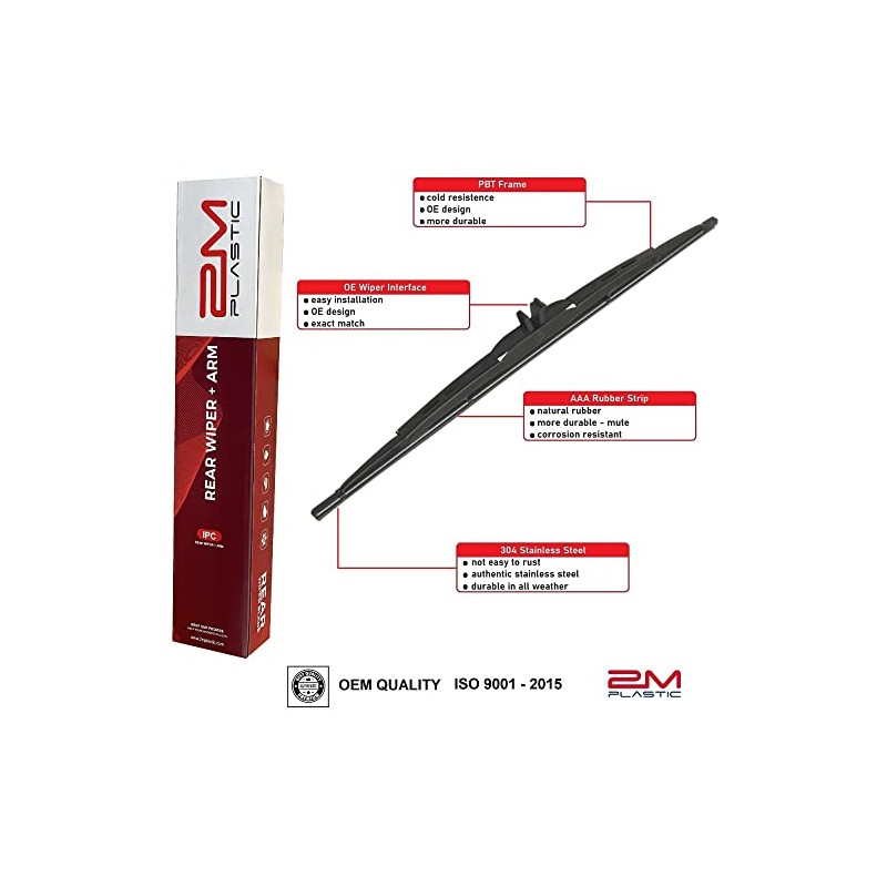 2M PLASTIC Rear Wiper Arm Blade Factory OEM Style Replacement