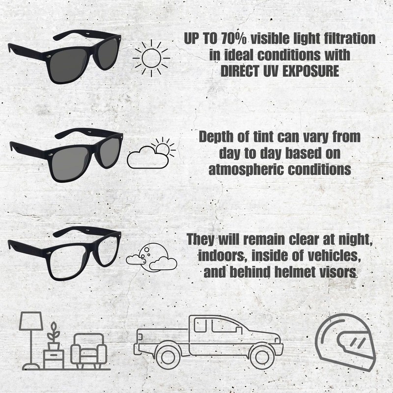 EJ The Main Street Original Clear-to-Grey Auto-Tint Motorcycle Glasses