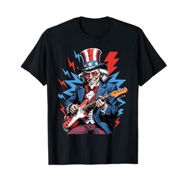 Uncle Sam Electric Guitar 4th of July Rock USA T-Shirt