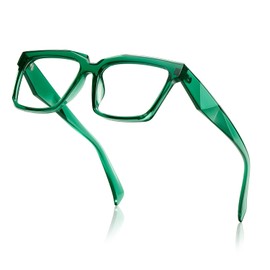 TIANYESY TIANYESY Blue light glasses for Women Men - Ideal for Work/Gaming/TV - Anti Eyestrain UV Protection,Blocking screen glare (Green)